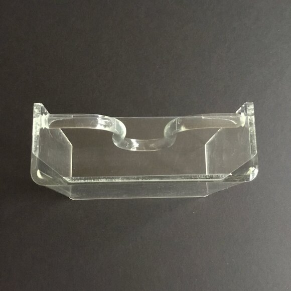 Vintage Mid-Century Modern Bent Lucite Clear Plastic Napkin Holder As-Is - Picture 10 of 14